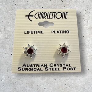 Siam Ruby Red Crystal Earrings